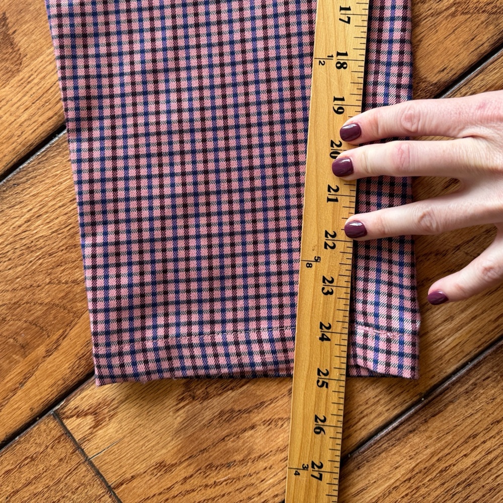 Anthropologie FRNCH Pink Purple Paris Plaid Tapered Stylish Jumpsuit Overalls XS - Picture 16 of 16